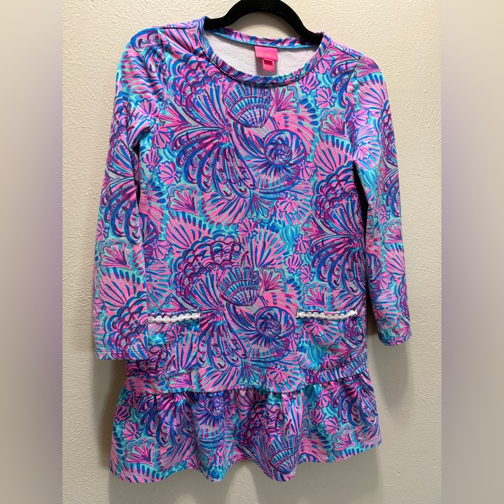 2 Lilly Pulitzer Vira Dresses Girls XL Long Sleeve Dresses Colorful Tropical lot - Picture 2 of 11